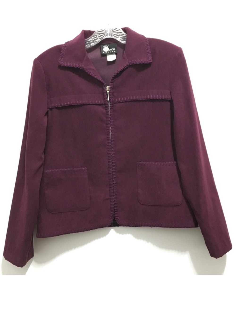 First Option Women’s Purple Plum Maroon Sharp Shoulder Blazer